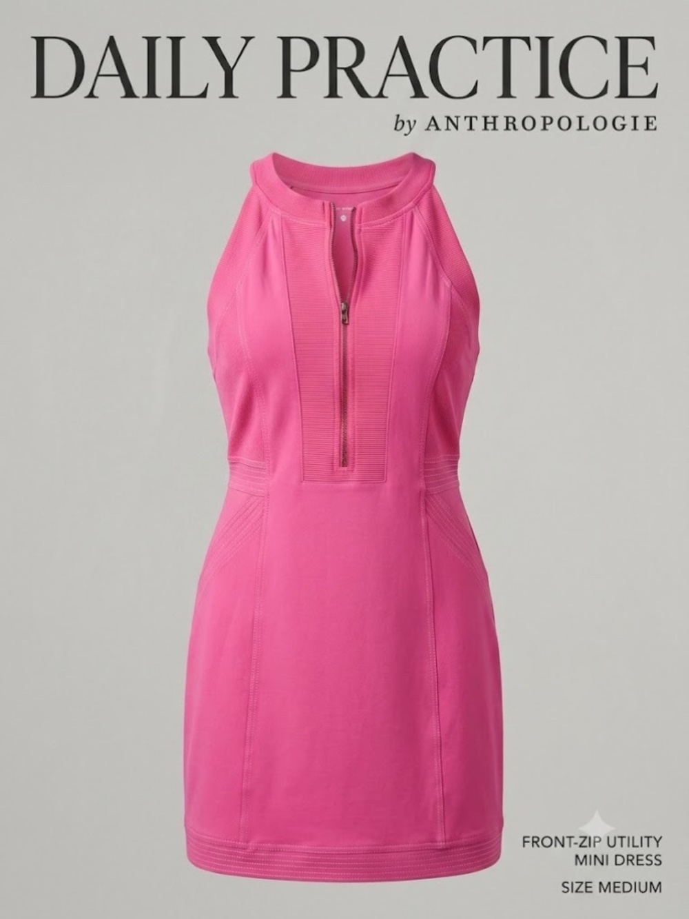 Daily Practice by Anthropologie Front-Zip Utility Mini Dress Medium